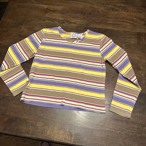 Carolina Blues Girls Youth Size L(12/14) Striped Long Sleeve Shirt